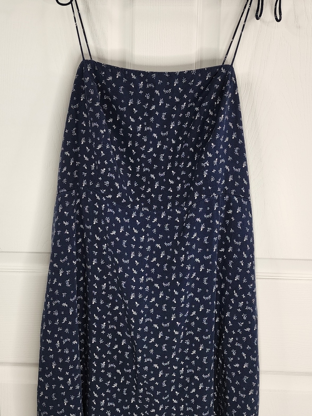 ​Old Navy Navy Floral Mini Dress 2X Tie Straps & Smocked Back Cottagecore